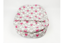 Náhradní potah na pelíšek pro miminko Srdce růžové