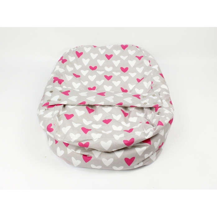 Náhradní potah na pelíšek pro miminko Srdce růžové