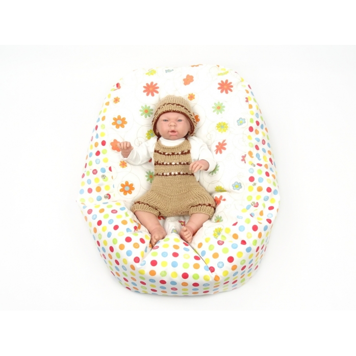 Pelíšek pro miminka, kojenecký relaxační polštář LOUKA oranžová 1