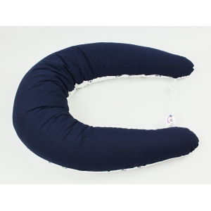 Z rubové strany kojicího polštáře, námořnická modř.