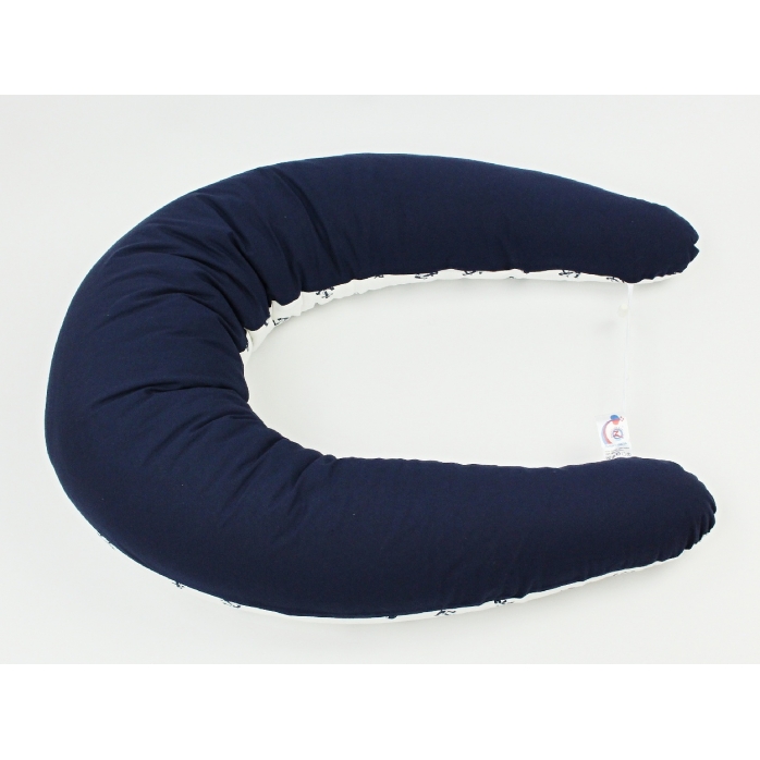 Z rubové strany kojicího polštáře, námořnická modř.