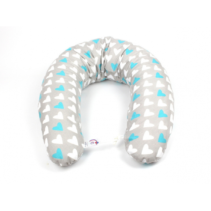 Kojicí polštář Standard SRDCE modré 100% bavlna 1