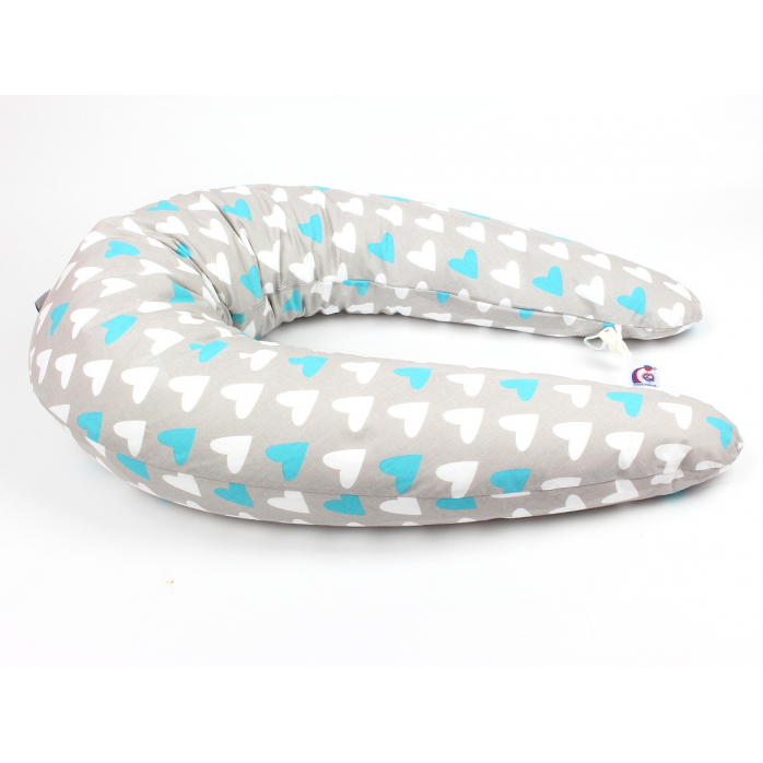 Kojicí polštář Standard SRDCE modré 100% bavlna