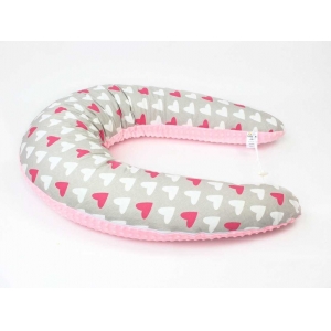 Kojicí polštář Standard SRDCE růžové, colormix MINKY